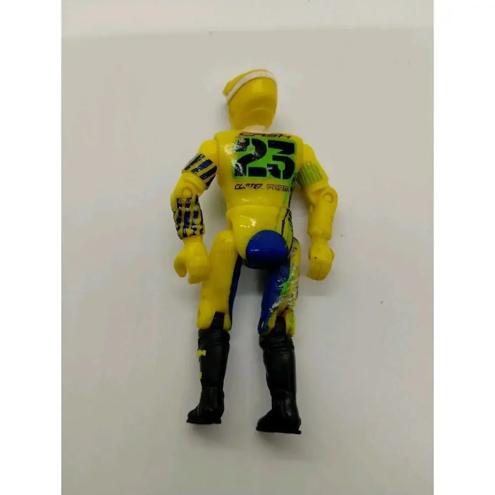 Hot Wheels Road Champs Motocross Action Figure Yellow Rider 3.75”